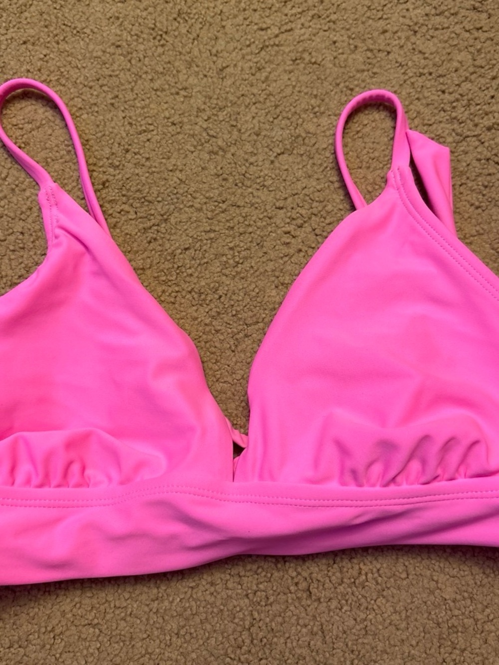 No Boundaries Hot Pink Triangle Bikini Top